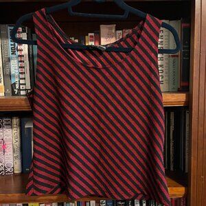 Vintage Black and Red Striped Tank Top